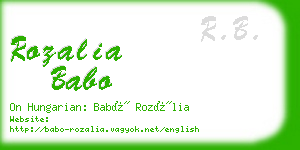 rozalia babo business card